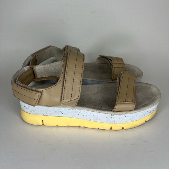 camper sandals women size 41 US 10 Beige Synthetic Ankle Strap Platform - Picture 5 of 16